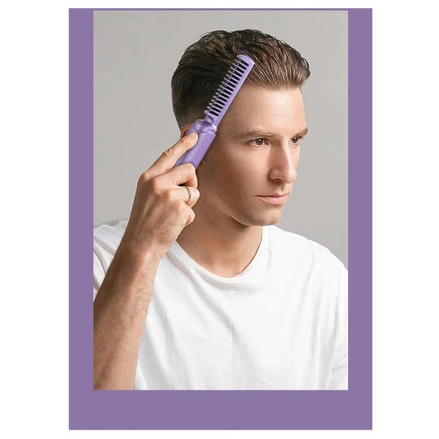 ヒートブラシ コードレス ブラシアイロン ミニ ヘアアイロンブラシ くし型 USB充電式 2way ストレートブラシ 携帯用 カール ヘアアイロン マ | ブランド登録なし | 13