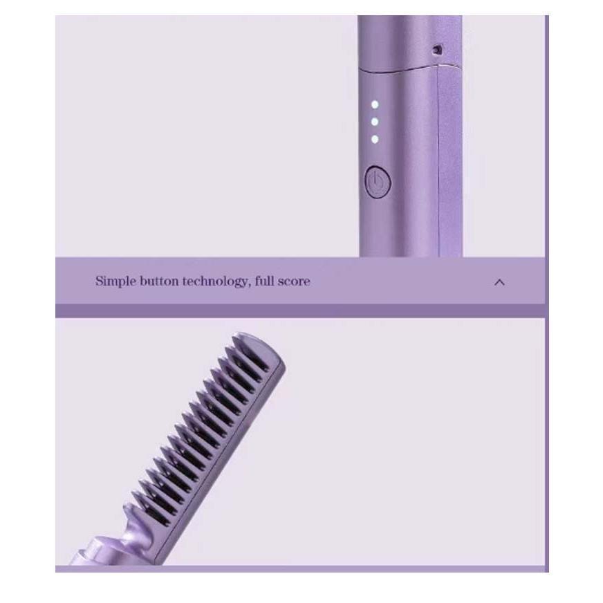 ヒートブラシ コードレス ブラシアイロン ミニ ヘアアイロンブラシ くし型 USB充電式 2way ストレートブラシ 携帯用 カール ヘアアイロン マ | ブランド登録なし | 18