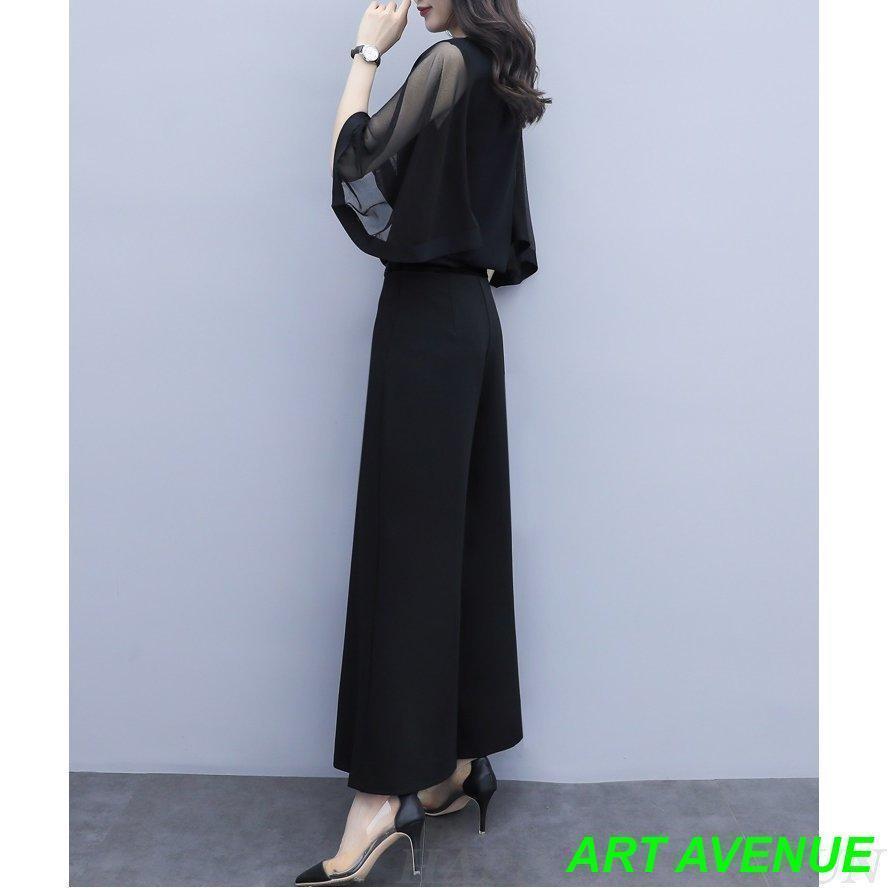 かっこいいパンツドレス 袖あり 黒 セパレート パーティードレス 結婚式 お呼ばれ ドレス 30代 40代 50代 黒ドレス セットアップ | ブランド登録なし | 10