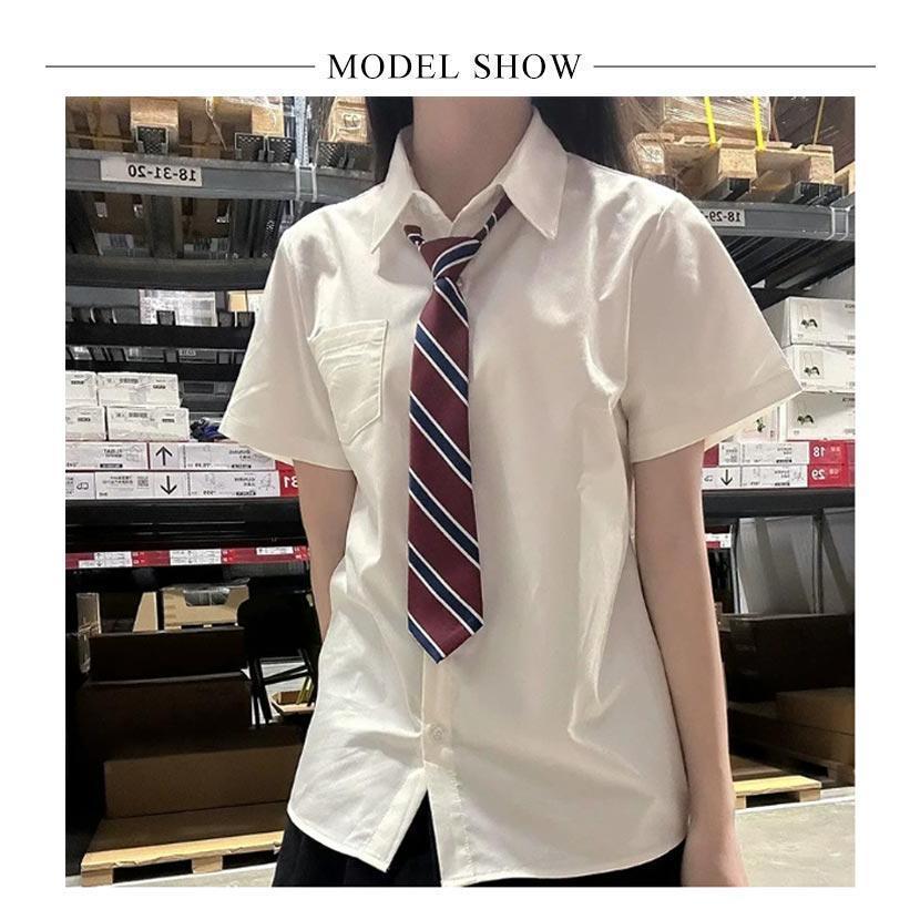 ワイシャツ ブラウス 高校生 半袖シャツ 中学生 半袖 シャツ ガールズ 女子 学生シャツ 丸襟 jk 制服 学生 角襟 学生服 スクールシャツ 夏 | ブランド登録なし | 09