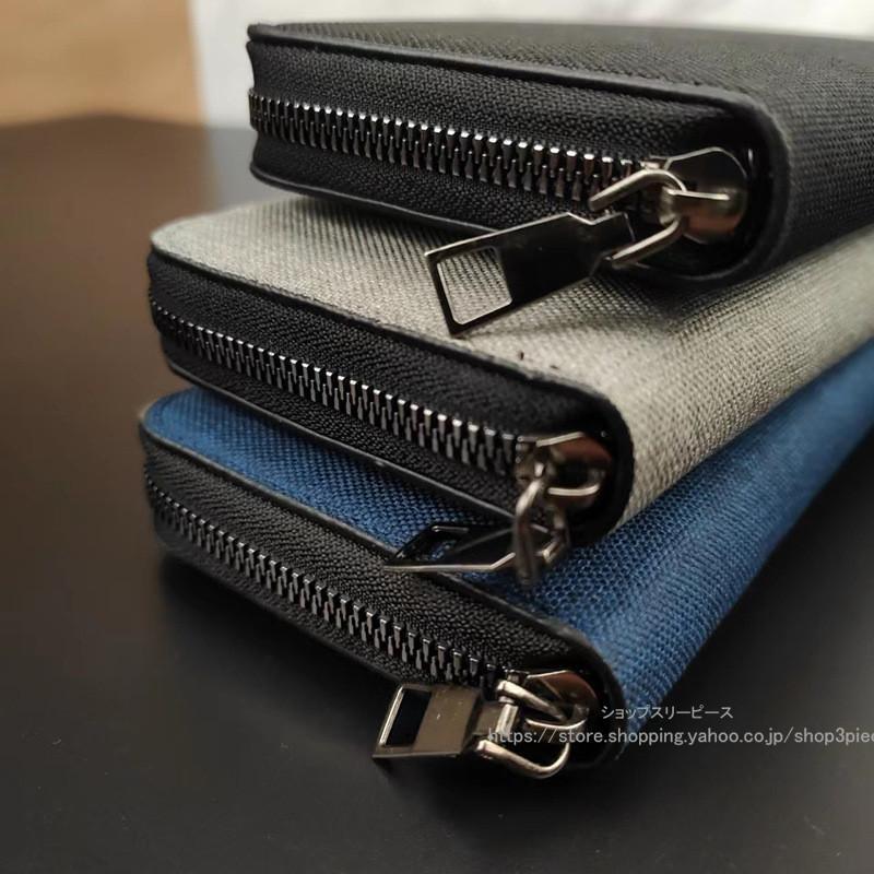 財布 メンズ 長財布 キャンバス レディース ロングウォレット ビジネス 大容量 ラウンドファスナー シンプル 黒 学生 おしゃれ ギフト かっこいい | ブランド登録なし | 10