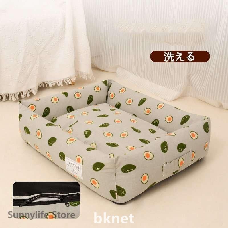 ペットベッド犬用猫用洗えるマットペット用品ふわふわシンブルおしゃれクッション小型中型大型petbed2022新品四季通用矩形 | ブランド登録なし | 01