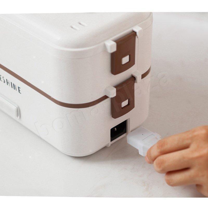 電気弁当箱 2段式 ご飯が炊ける弁当箱 電気ランチボックス 弁当箱 大容量 電気加熱式 携帯便 持ち運び 軽量 操作簡単 母の日 | ブランド登録なし | 12