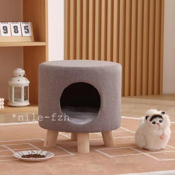 ペットハウス スツール 猫ハウス 椅子 チェア キャットハウス ねこ いぬ 小型犬 インテリア おしゃれ ペットベッド 室内 収納スツール 保温 | ブランド登録なし | 01
