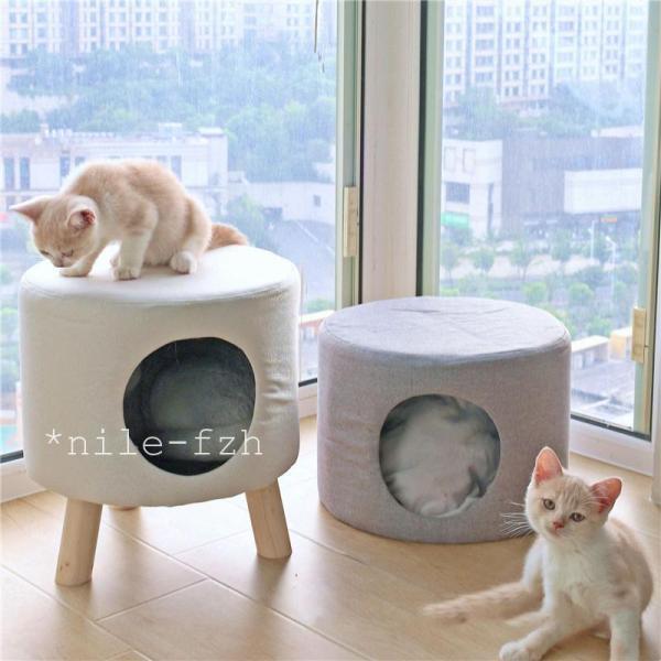 ペットハウス スツール 猫ハウス 椅子 チェア キャットハウス ねこ いぬ 小型犬 インテリア おしゃれ ペットベッド 室内 収納スツール 保温 | ブランド登録なし | 05