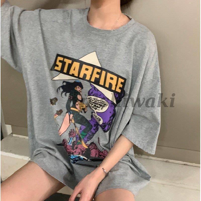 レディース Tシャツワンピース ビックTシャツ オーバーサイズアメコミ ビンテージ プリント 半袖 5分丈 かわいい おしゃれ アメカジ | ブランド登録なし | 15