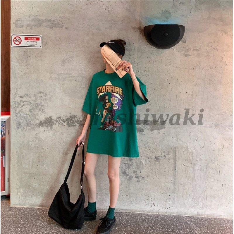 レディース Tシャツワンピース ビックTシャツ オーバーサイズアメコミ ビンテージ プリント 半袖 5分丈 かわいい おしゃれ アメカジ | ブランド登録なし | 06