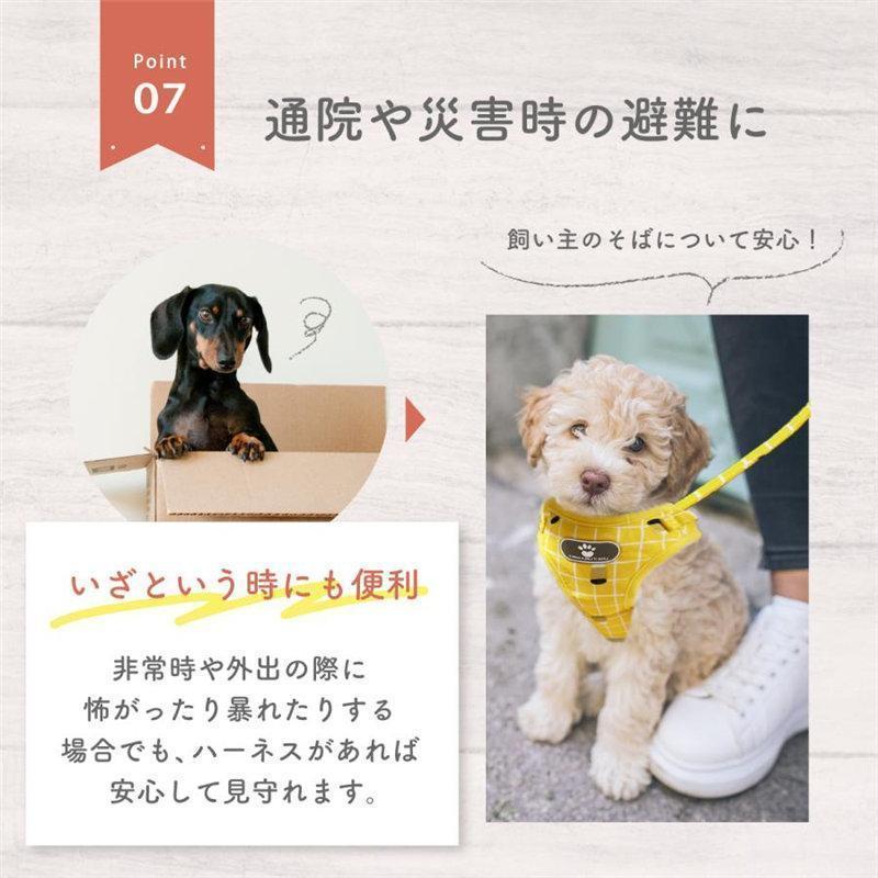 ハーネス リード 犬用 おしゃれ 安全 簡単装着 首輪 お出かけ ペット 小型犬 中型犬 大型犬 胴輪 脱げない かわいい ウェア 通気 反射材 | ブランド登録なし | 12