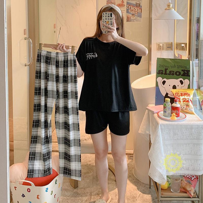パジャマ ルームウェア レディース 3点セット セットアップ 半袖 夏 チェック柄 寝巻き 部屋着 涼しい サラサラ 柔らかい プレゼント | ブランド登録なし | 15