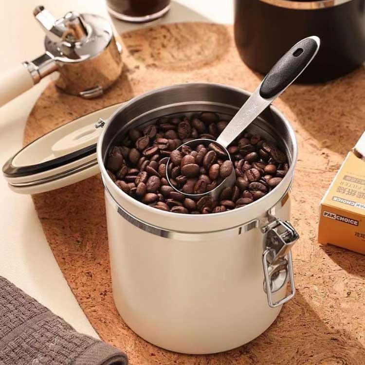 コーヒーキャニスター コーヒー豆 キャニスター コーヒー豆保存 コーヒー豆 容器 ステンレス 収納 円筒型 1200ml 密封容器 コーヒー缶 防湿保 | ブランド登録なし | 01