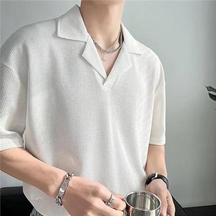サマーニット ポロシャツ メンズ ス カジュアル 半袖ニット ゆったり 半袖 無地 薄手 ポロ Tシャツ 夏 父の日 | ブランド登録なし | 12