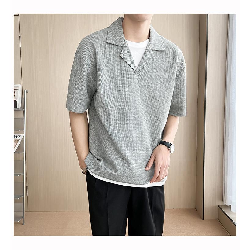 サマーニット ポロシャツ メンズ ス カジュアル 半袖ニット ゆったり 半袖 無地 薄手 ポロ Tシャツ 夏 父の日 | ブランド登録なし | 14