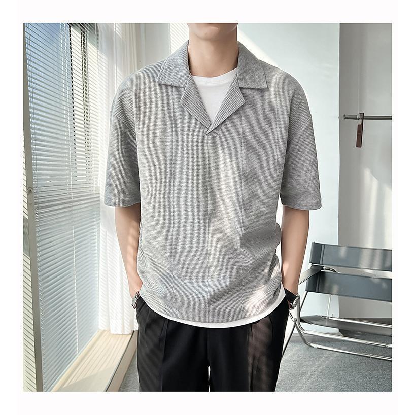 サマーニット ポロシャツ メンズ ス カジュアル 半袖ニット ゆったり 半袖 無地 薄手 ポロ Tシャツ 夏 父の日 | ブランド登録なし | 15