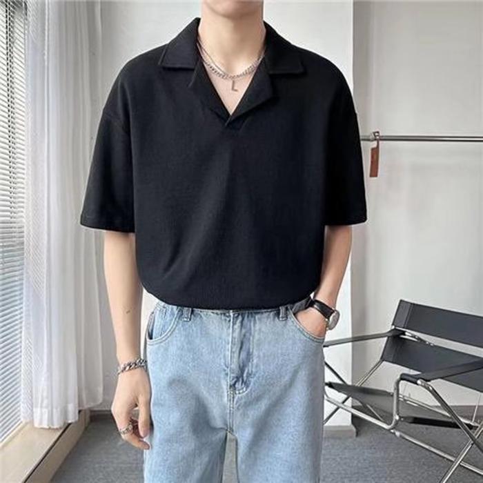 サマーニット ポロシャツ メンズ ス カジュアル 半袖ニット ゆったり 半袖 無地 薄手 ポロ Tシャツ 夏 父の日 | ブランド登録なし | 06