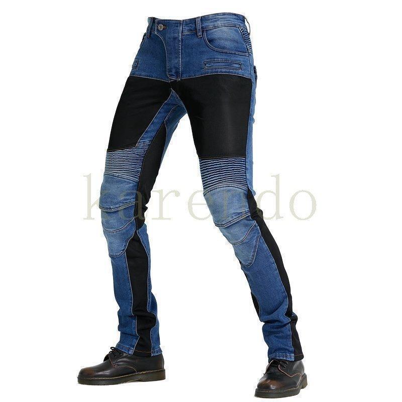 バイクパンツ デニム バイク用 ヒートガード付き メンズ ライダーパンツ ライディング 通気 防風 耐磨 プロテクター装備 膝用 夏秋冬 美脚パンツ | ブランド登録なし | 12