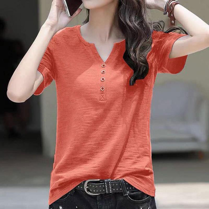 Tシャツ レディース カットソー ス シャツ 半袖 サマー 春夏 母の日 夏服 春服 Vネック インナー ルームウェア 着痩せ カジュアル | ブランド登録なし | 16