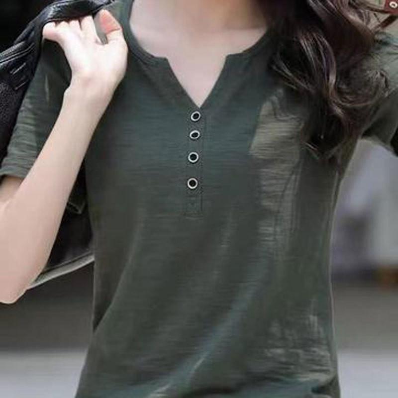 Tシャツ レディース カットソー ス シャツ 半袖 サマー 春夏 母の日 夏服 春服 Vネック インナー ルームウェア 着痩せ カジュアル | ブランド登録なし | 17