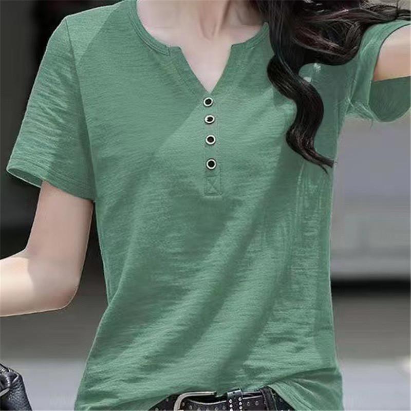 Tシャツ レディース カットソー ス シャツ 半袖 サマー 春夏 母の日 夏服 春服 Vネック インナー ルームウェア 着痩せ カジュアル | ブランド登録なし | 20