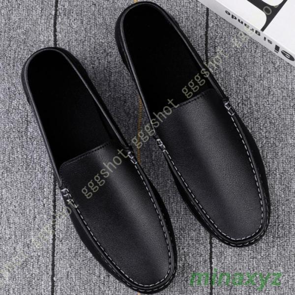 ドライビングシューズ ローファー メンズ モカシン ビジネスシューズ スリッポン 黒 白 無地 ローファー 学生靴 大きなサイズ 軽量 防滑 通気 | ブランド登録なし | 16