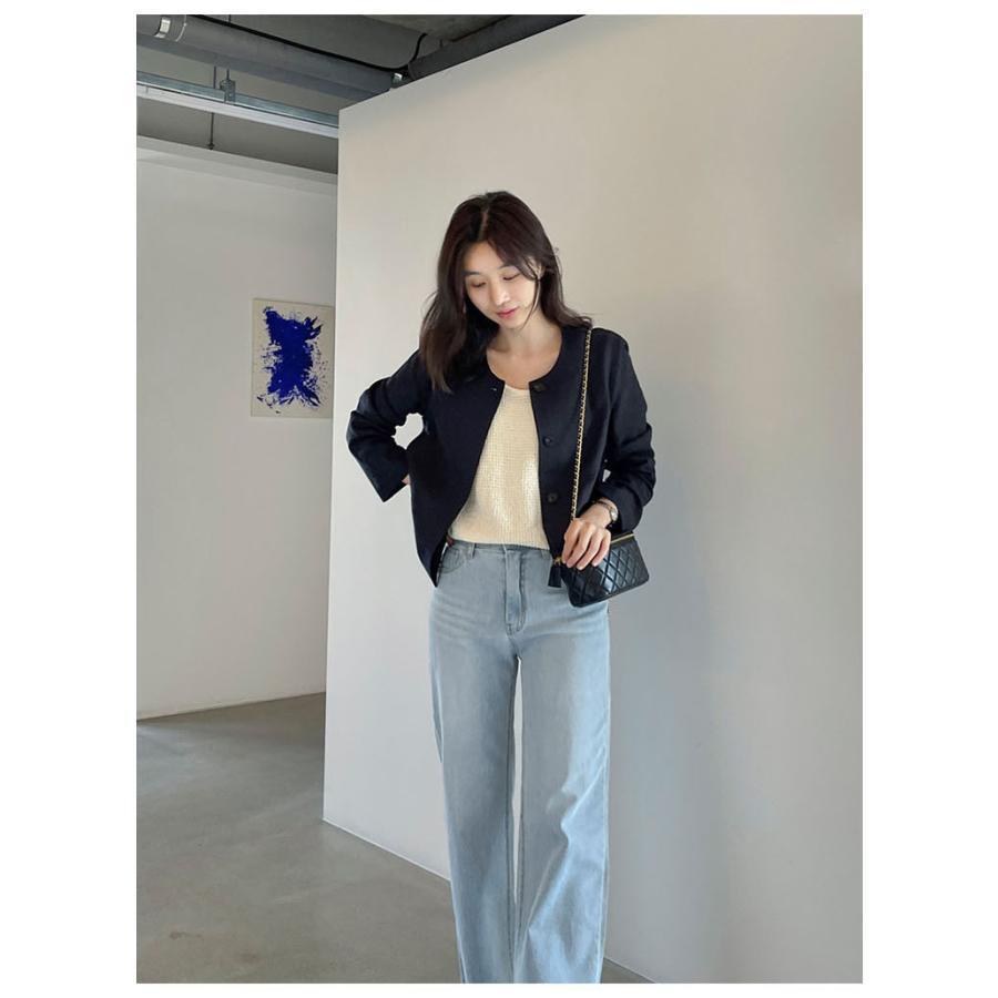 ノーカラージャケット レディース 夏 アウター 長袖 ミディアム丈 羽織り きれいめ 韓国風 ミセス 通勤 20代 30代 40代 新作 おしゃれ | ブランド登録なし | 08