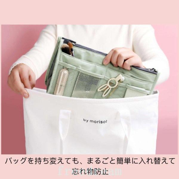 撥水薄型軽量ファスナー付きメッシュバッグインバッグナイロン男女兼用レディースメンズインナーバッグシンプル無印無地大きめ大容量 | ブランド登録なし | 01