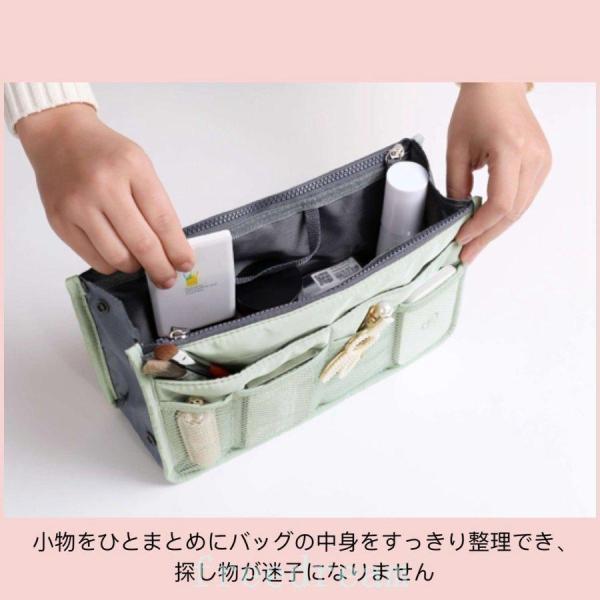 撥水薄型軽量ファスナー付きメッシュバッグインバッグナイロン男女兼用レディースメンズインナーバッグシンプル無印無地大きめ大容量 | ブランド登録なし | 03