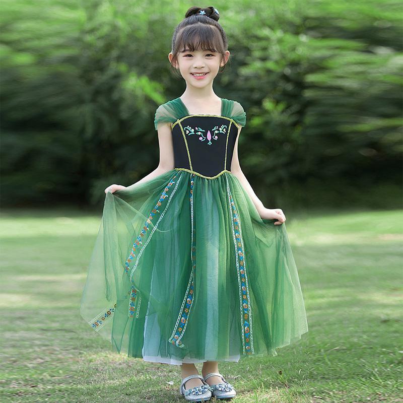 ハロウィン 衣装 子どもドレス 女の子 キッズ プリンセスドレス 仮装 アナ ドレス アナ雪 プリンセス コスチューム お姫様なりきり ワンピース | ブランド登録なし | 03