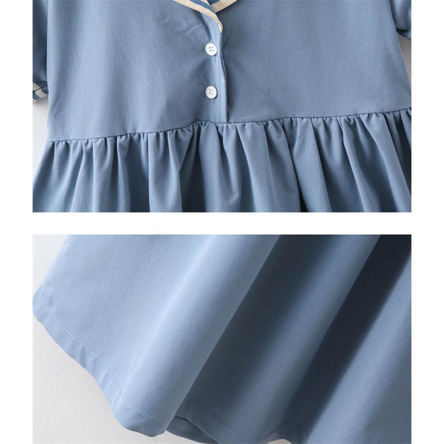 ワンピース キッズ 子供服 女の子 夏 ひざ丈 ギャザー おしゃれ カジュアル ハイウエストフリル 可愛い 小学生 無地 シンプル チュニック | ブランド登録なし | 12