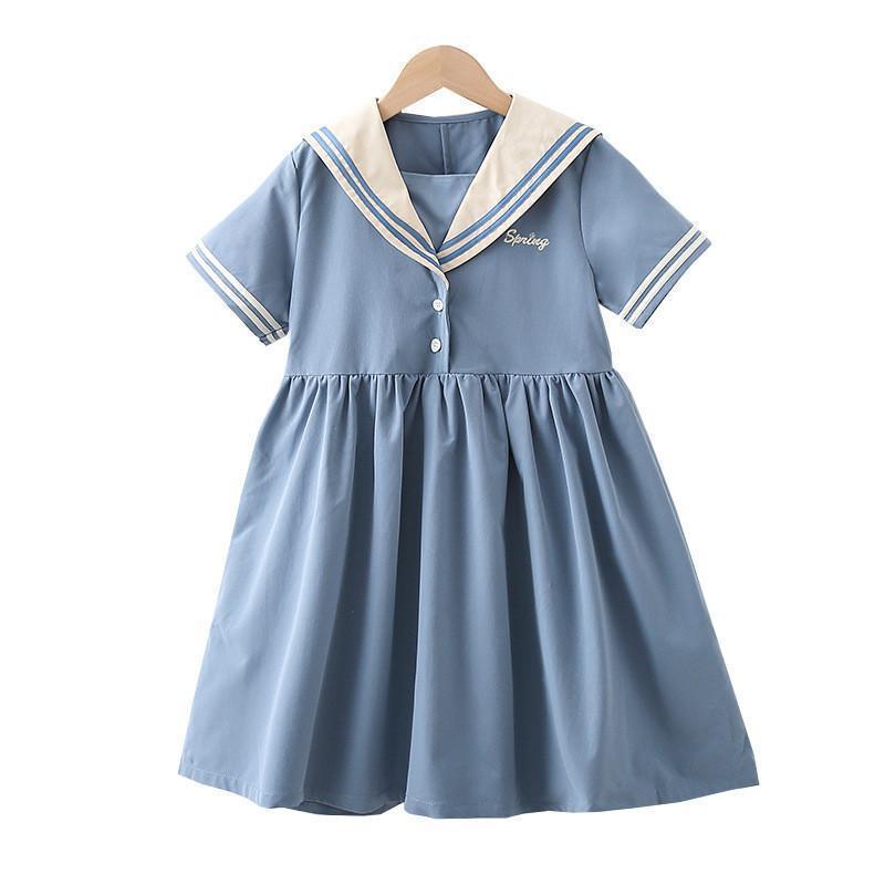 ワンピース キッズ 子供服 女の子 夏 ひざ丈 ギャザー おしゃれ カジュアル ハイウエストフリル 可愛い 小学生 無地 シンプル チュニック | ブランド登録なし | 05
