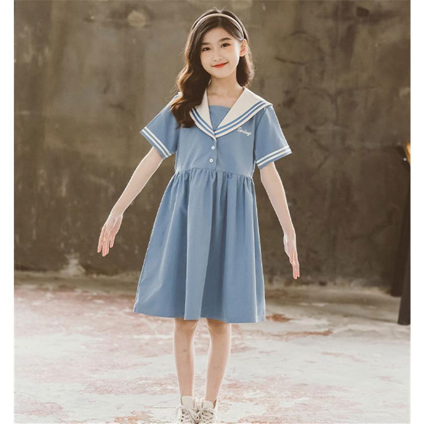 ワンピース キッズ 子供服 女の子 夏 ひざ丈 ギャザー おしゃれ カジュアル ハイウエストフリル 可愛い 小学生 無地 シンプル チュニック | ブランド登録なし | 10