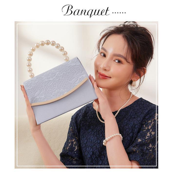 パーティーバッグ ハンドバッグ 大きめ 結婚式 バッグ フォーマルバッグ ミセス キャバ バッグ レディース 同窓会 和装 着物 大粒パール お呼ばれ | ブランド登録なし | 02