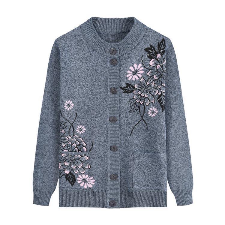 高齢者 60代 服 シニアファッション ミセス 秋冬 70代 羽織物 ニットカーディガン おばあちゃん カーディガン レディース 老人 誕生日 前開き | ブランド登録なし | 02
