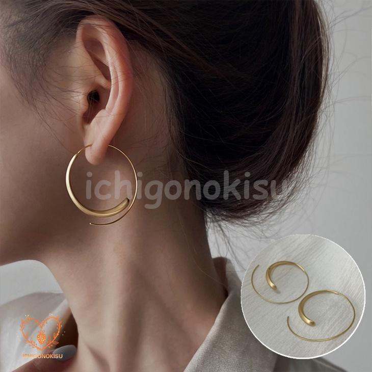 フープ フック ピアス アクセサリー ジュエリー ゴールド 耳 イヤリング 両耳 プレゼント ギフト 可愛い おしゃれ | ブランド登録なし