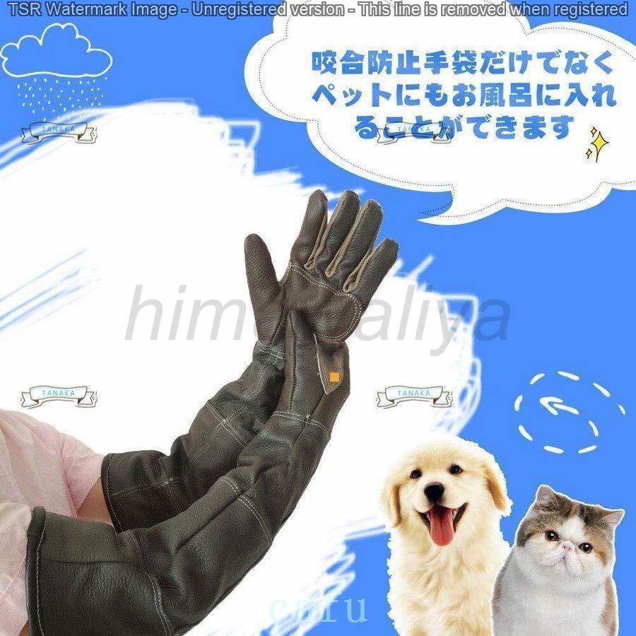 ペットお手入れ手袋ペット用咬合防止手袋ペットグローブセーフテ保護手袋牛革防水ペットの入浴引っ掻きや噛みつき防止 | ブランド登録なし | 05