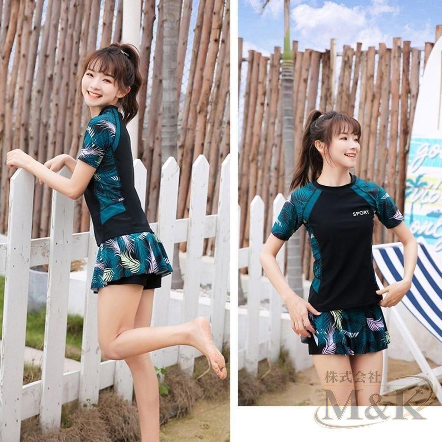 フィットネス 水着 体型カバー 大きいサイズ ラッシュガード レディース セパレート ボタニカル 露出控えめ おしゃれ かわいい | ブランド登録なし | 08