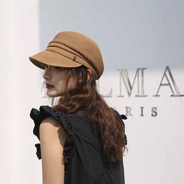 麦わら帽子 UVカット ストローハット キャスケット 帽子 レディース 春 夏 秋 遮光100％ 日よけ 紫外線対策 折りたたみ 自転車 小顔効果 | ブランド登録なし | 10