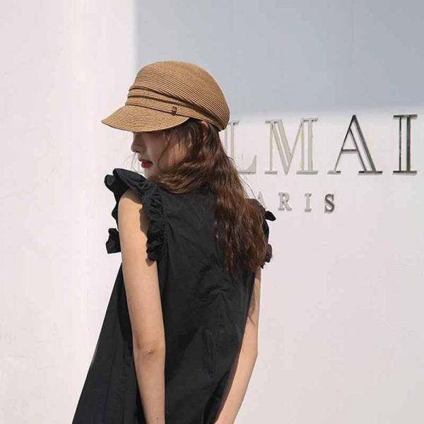麦わら帽子 UVカット ストローハット キャスケット 帽子 レディース 春 夏 秋 遮光100％ 日よけ 紫外線対策 折りたたみ 自転車 小顔効果 | ブランド登録なし | 09