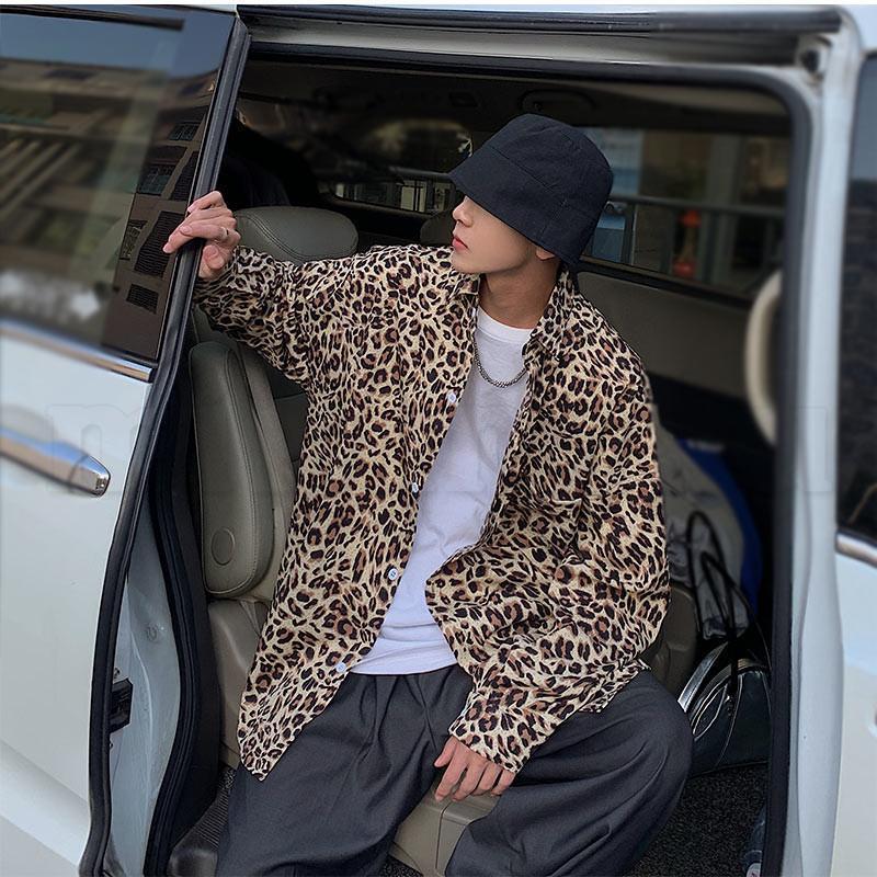 長袖シャツ メンズ 柄シャツ 豹柄 折り襟 前開き ス カジュアル ストリート系 ゆったり ファッション 春秋 21年秋新作 きれいめ おしゃれ | ブランド登録なし | 02