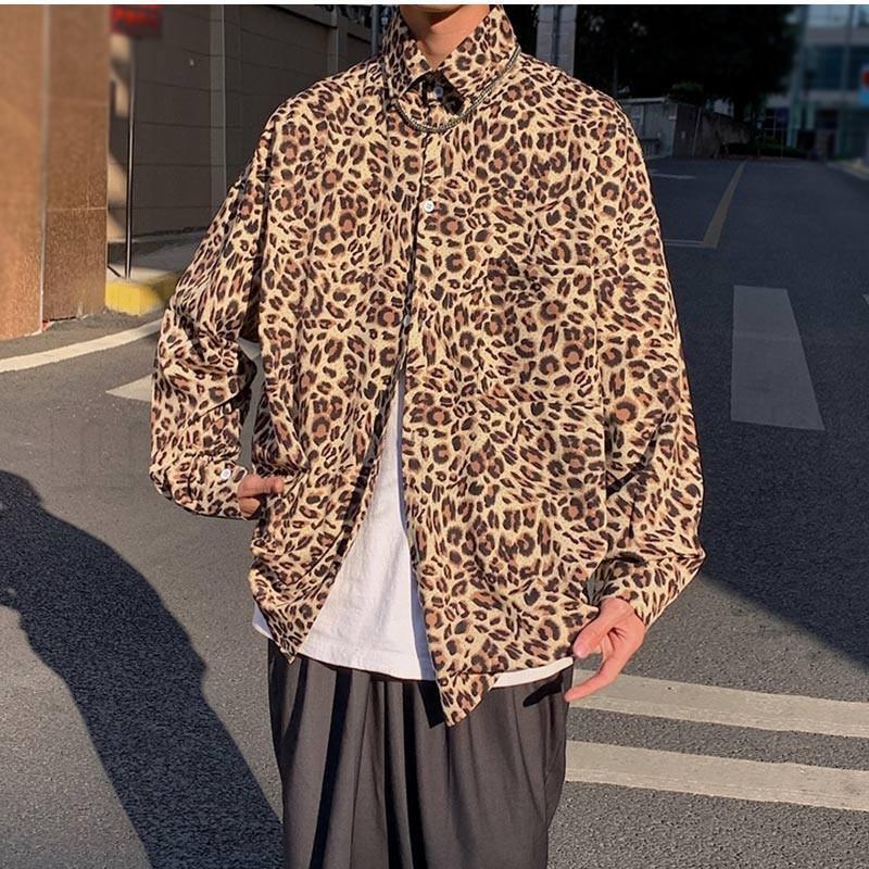 長袖シャツ メンズ 柄シャツ 豹柄 折り襟 前開き ス カジュアル ストリート系 ゆったり ファッション 春秋 21年秋新作 きれいめ おしゃれ | ブランド登録なし | 06