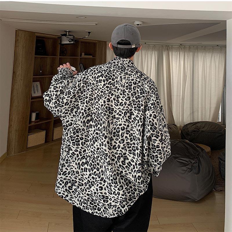 長袖シャツ メンズ 柄シャツ 豹柄 折り襟 前開き ス カジュアル ストリート系 ゆったり ファッション 春秋 21年秋新作 きれいめ おしゃれ | ブランド登録なし | 07