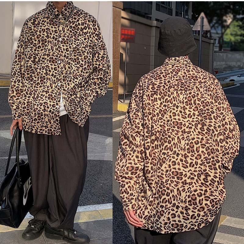 長袖シャツ メンズ 柄シャツ 豹柄 折り襟 前開き ス カジュアル ストリート系 ゆったり ファッション 春秋 21年秋新作 きれいめ おしゃれ | ブランド登録なし | 09
