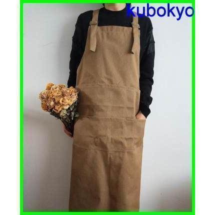 スッキリ見えるロング丈＆シックなミドル丈選べる2種類 エプロン チノワンピース風 ビックポケット カフェエプロン 花屋 かぶり オシャレ | ブランド登録なし | 06