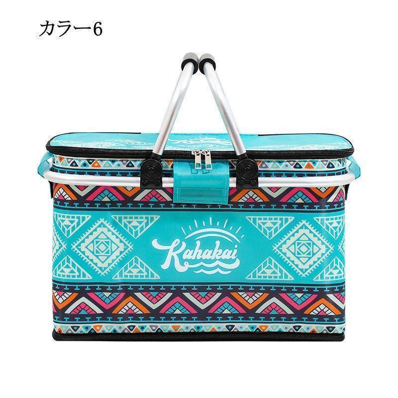 保冷バッグ保冷バスケットピクニック保冷保温レジカゴバッグエコバッグ大容量折りたたみクーラーバッグかごバッグ運動会レジャーアウトドア | ブランド登録なし | 06