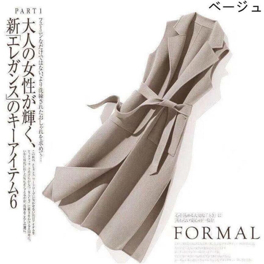 ジレ ベスト カジュアルコート ロングベスト ロングジレ レディース トレンチベスト アウター 大きいサイズ ロング丈 秋 冬 | ブランド登録なし | 01