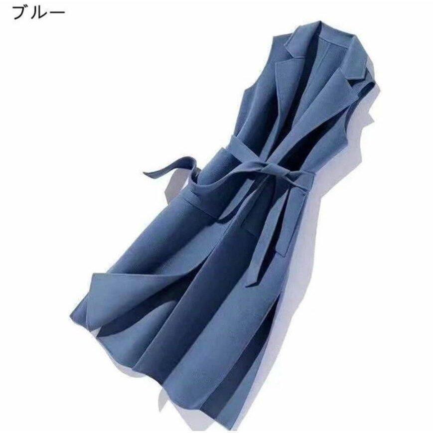 ジレ ベスト カジュアルコート ロングベスト ロングジレ レディース トレンチベスト アウター 大きいサイズ ロング丈 秋 冬 | ブランド登録なし | 02