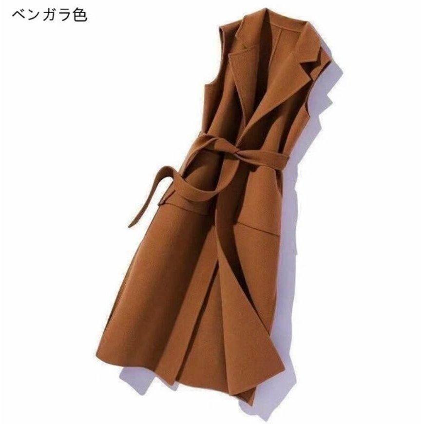 ジレ ベスト カジュアルコート ロングベスト ロングジレ レディース トレンチベスト アウター 大きいサイズ ロング丈 秋 冬 | ブランド登録なし | 03