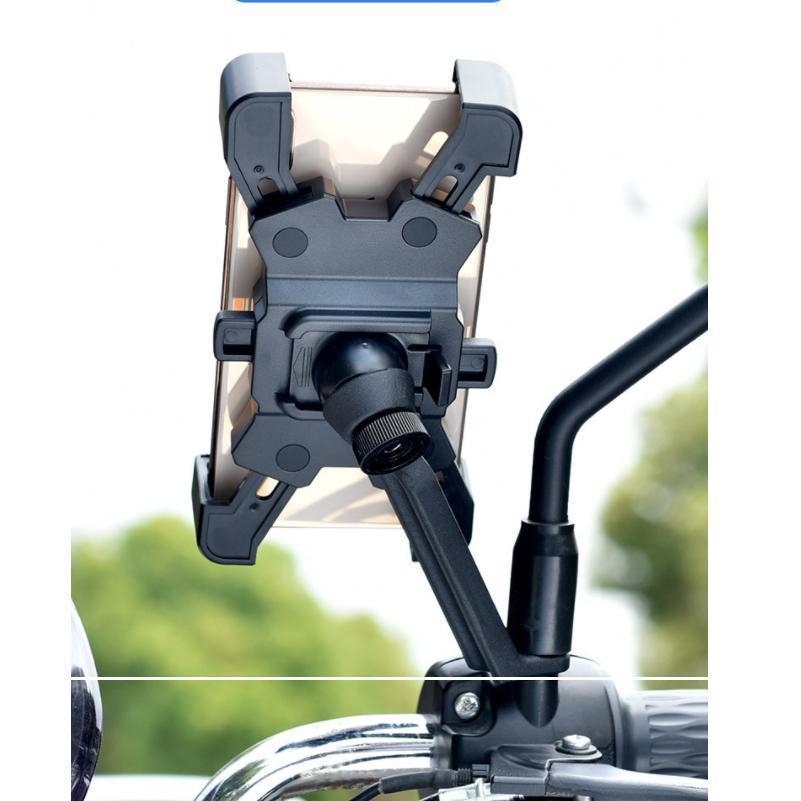 スマホホルダー オートバイ バイク用スクーター 原付 ハンドル装着 ミラー 360度回転 角度調整可能 便利 ナビ 固定 マウント スタン | ブランド登録なし | 05