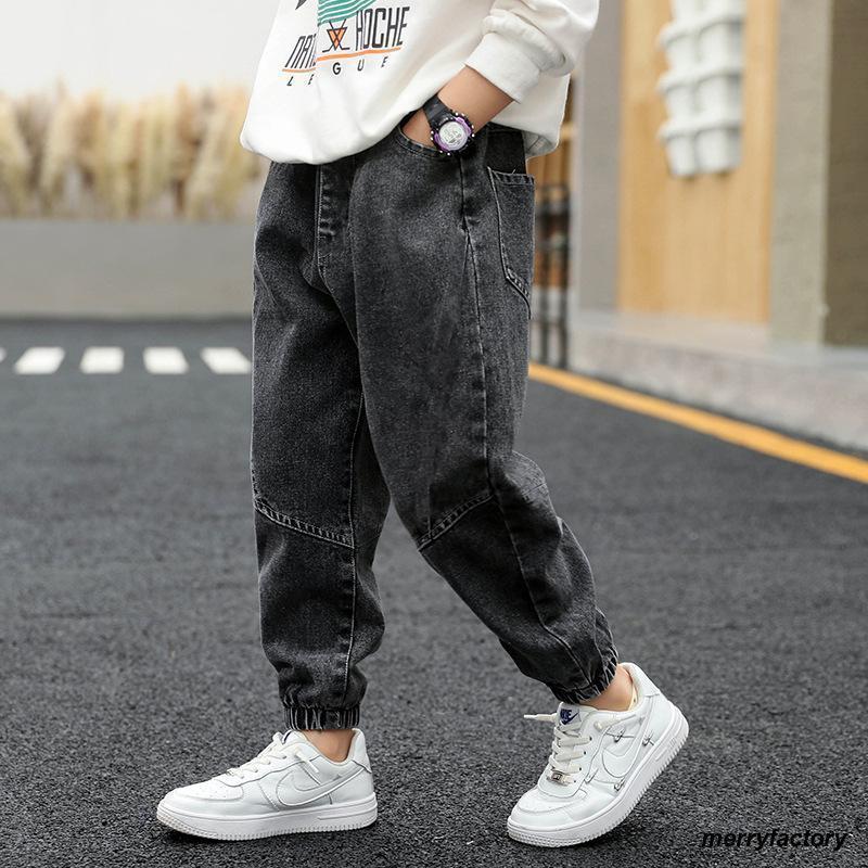 サルエルパンツ 子供 男児 薄手 デニムパンツ 夏 キッズ Ｇパン 男の子 ジーンズ ゆったり ウエストゴム ジュニア 長ズボン ロングパンツ | ブランド登録なし | 01