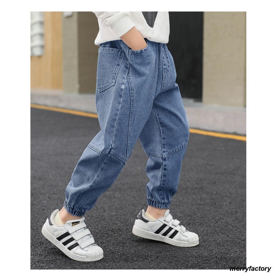 サルエルパンツ 子供 男児 薄手 デニムパンツ 夏 キッズ Ｇパン 男の子 ジーンズ ゆったり ウエストゴム ジュニア 長ズボン ロングパンツ | ブランド登録なし | 03