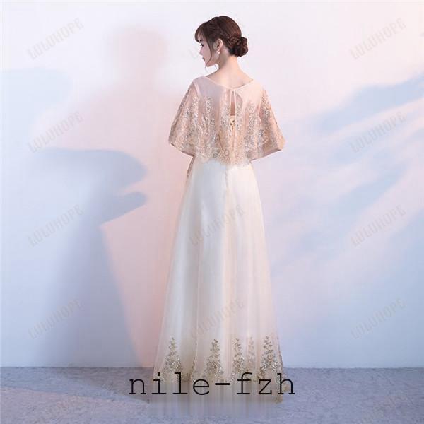 ロングドレス 演奏会 ゴールド 演奏会 ドレス 大人 ピアノ 発表会ワンピース 結婚式 演奏会用ドレス 袖付き お呼ばれ | ブランド登録なし | 03